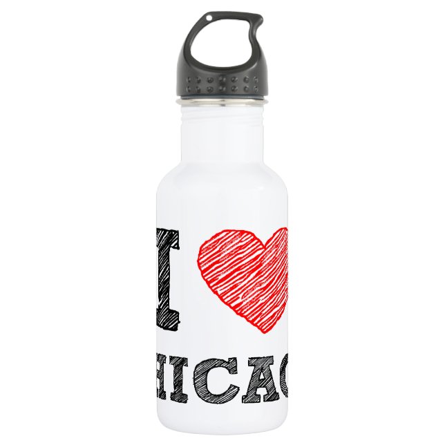 Botella De Agua Yo-Amor-Chicago (Anverso)