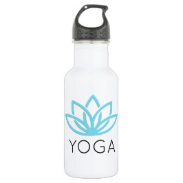 Botella De Agua Yoga Lotus simple azul Waterbottle
