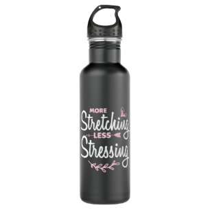 Botella De Agua Yoga Lover More Stretching Less Stressing