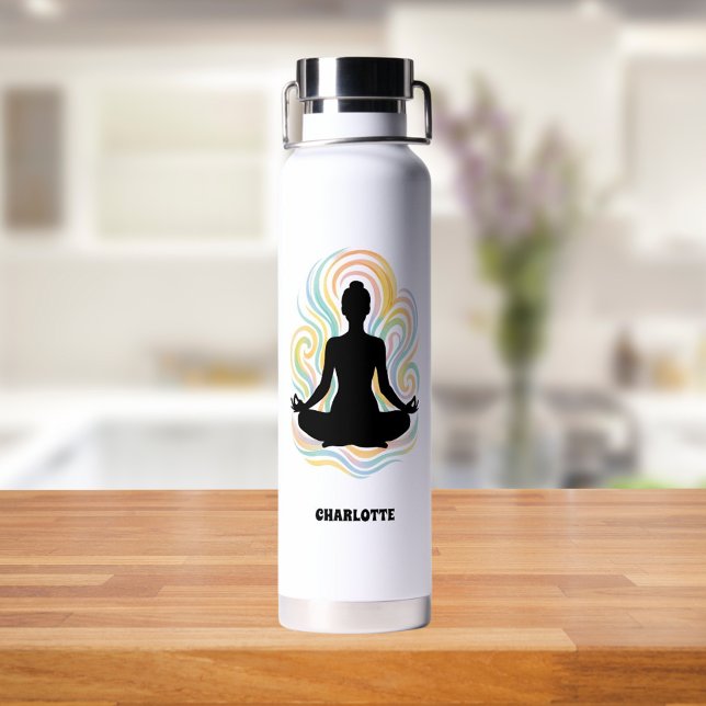 Botella De Agua Yoga pose swirls name (Subido por el creador)