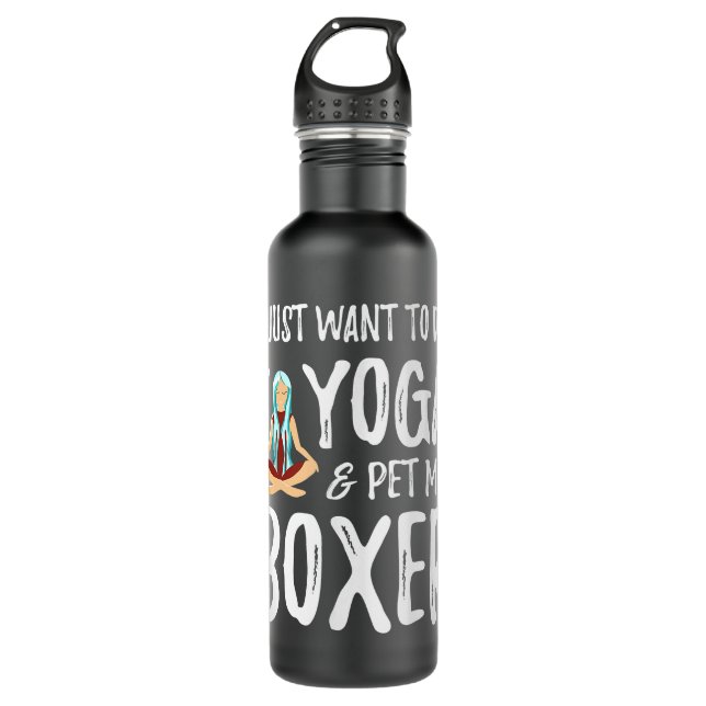 Botella De Agua Yoga y boxeador para divertida idea de regalo de m (Anverso)