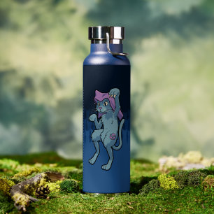 Botella De Agua Yokai japonés Bakeneko- Gato bailarín