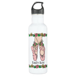 Botella De Agua Zapatos de ballet rosa personalizados
