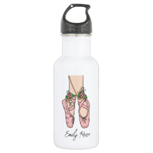 Botella De Agua Zapatos de ballet rosa personalizados