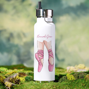 Botella De Agua Zapatos de ballet rosados dibujados a mano