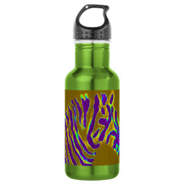 Botella De Agua Zebra Art Purple Stripe