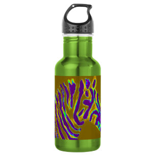 Botella De Agua Zebra Art Purple Stripe