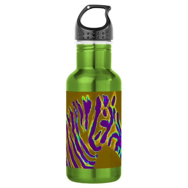 Botella De Agua Zebra Art Purple Stripe (Anverso)