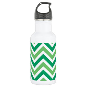 Botella De Agua zig-zags-chevrons verdes