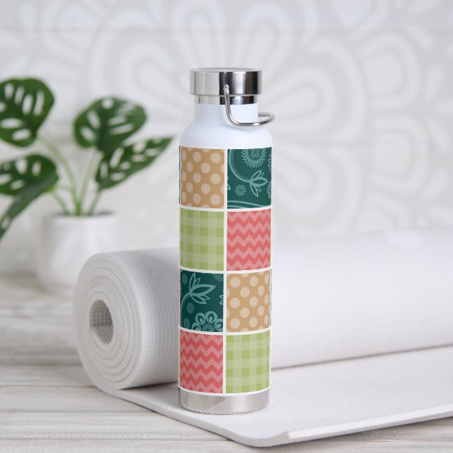 Botella De Agua Zigzag, Chevron, Gingham, Puertos Polka, Patchwork (Yoga)