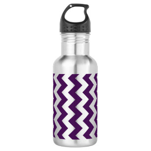 Botella De Agua Zigzag morado y blanco
