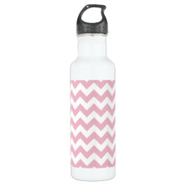 Botella De Agua Zigzag rosa, Chevron rosado, patrón geométrico