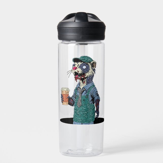 Botella De Agua Zombie Ferret Barista (Delante)