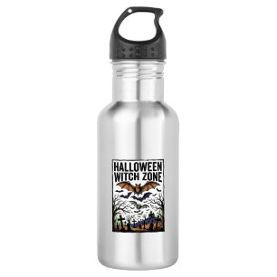 Botella De Agua Zona de Bruja de Halloween Diseño Antiguo de Murci