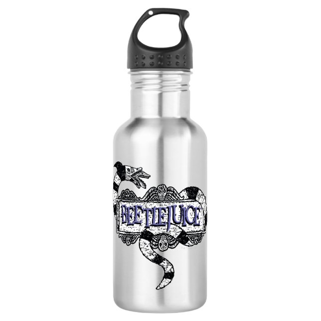 Botella De Agua Zumo de remolacha | Gusano de arena con logo sobre (Anverso)