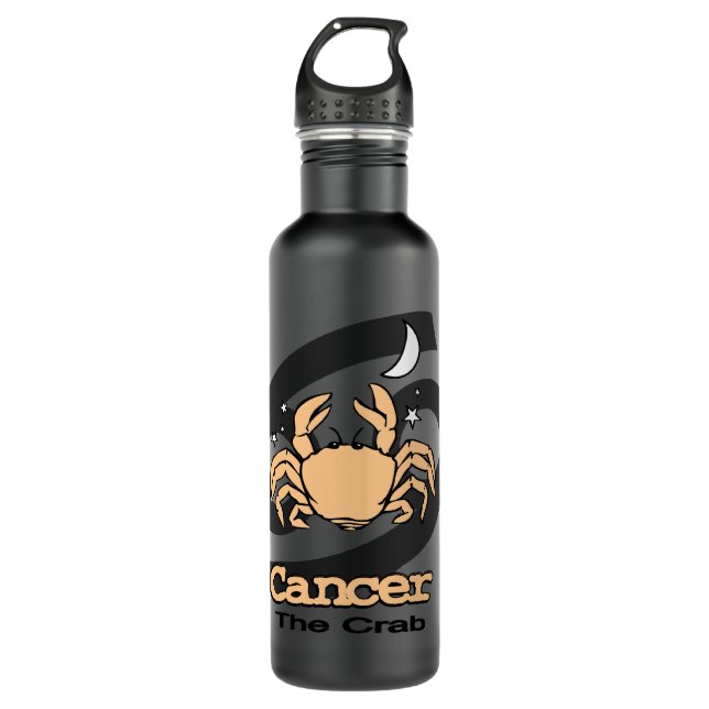 Botella de bebidas grises y naranjas "Cancer The C (Anverso)