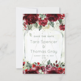 Botella De Boda De Peonies Guardar La Tarjeta De F