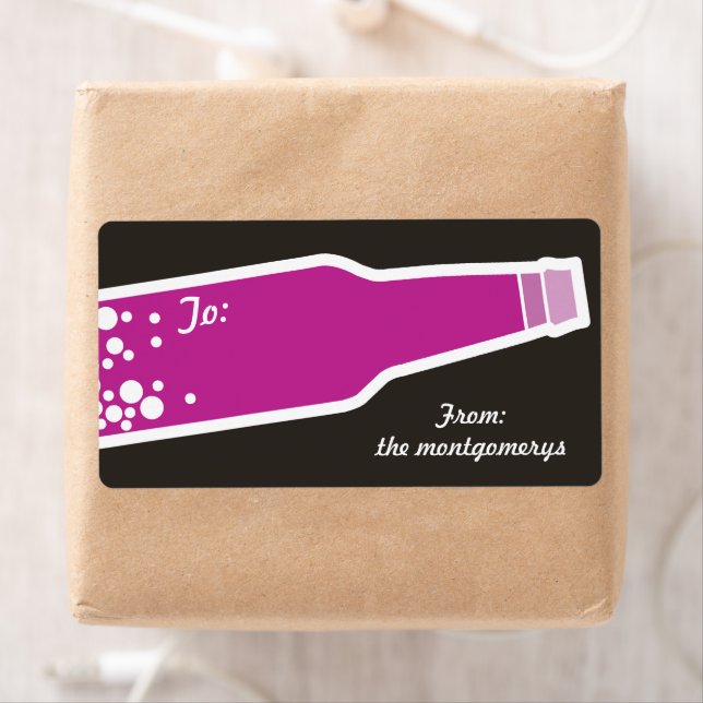 Botella de burbuja Pegatina de etiqueta de regalo  (In situ)