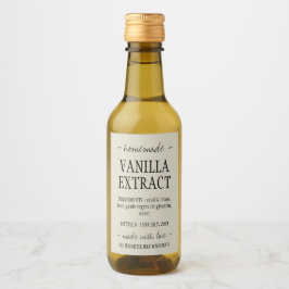 Botella de extracto de vainilla beige casera con a