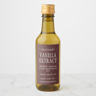 Botella de extracto de vainilla roja casera con am