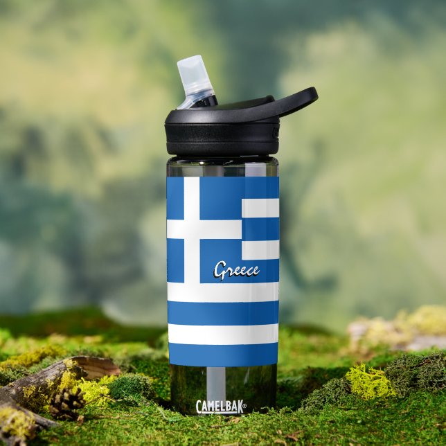 Botella de Grecia, bandera griega patriótica (Exterior)