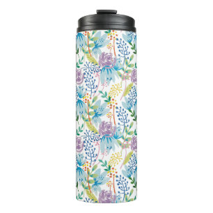 Botella de jardín rosa azul