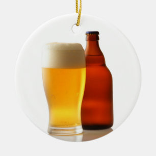 Botella de ornamento del navidad de la cerveza