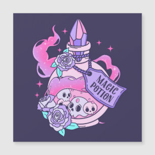 Botella de poción mágica cúpula rosa de Halloween