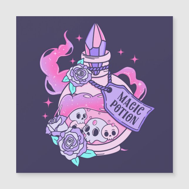 Botella de poción mágica cúpula rosa de Halloween (Anverso)