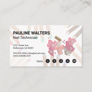 Botella de uña y tapón Tarjetas de fidelidad