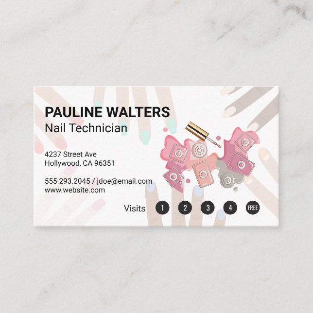 Botella de uña y tapón | Tarjetas de fidelidad (Anverso)