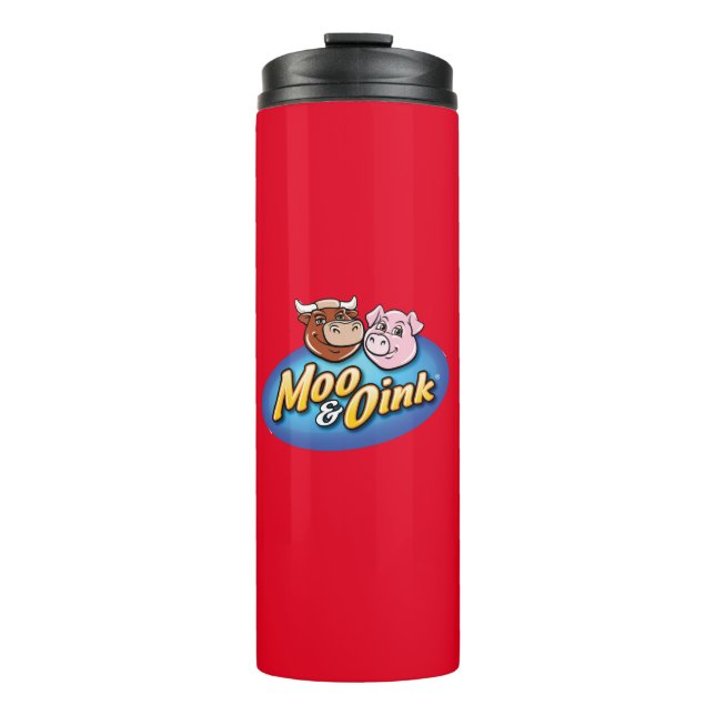 Botella de viaje Rojo Moo & Oink (Anverso)