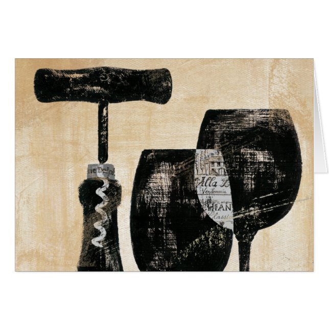 Botella de vino con dos vidrios (Anverso (Horizontal))