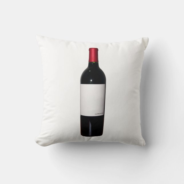 Botella de vino (etiqueta en blanco) almohada (Anverso)