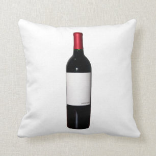 Botella de vino (etiqueta en blanco) almohada