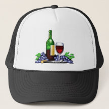 Botella de vino y gorra del vidrio