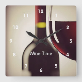Botella de vino y reloj de pared de diseño de vidr