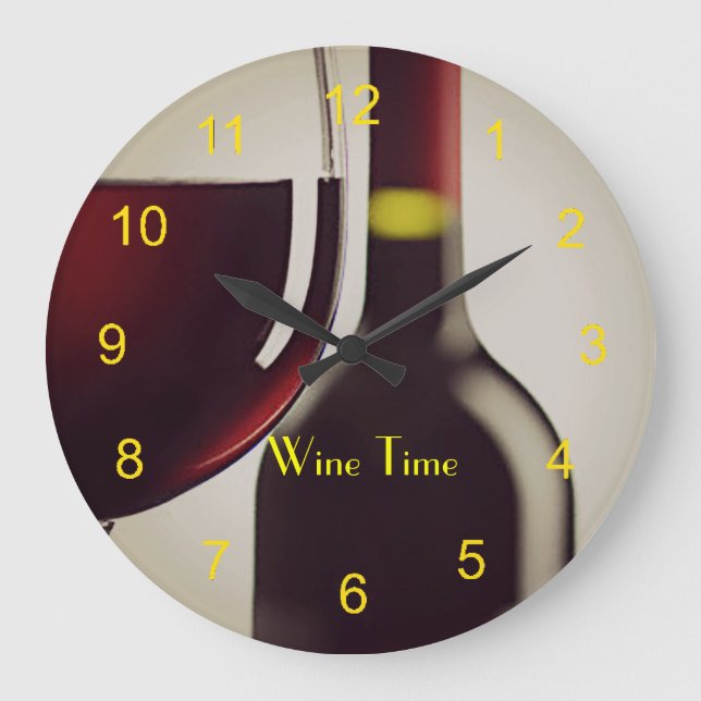Botella de vino y reloj de pared de diseño de vidr (Anverso)