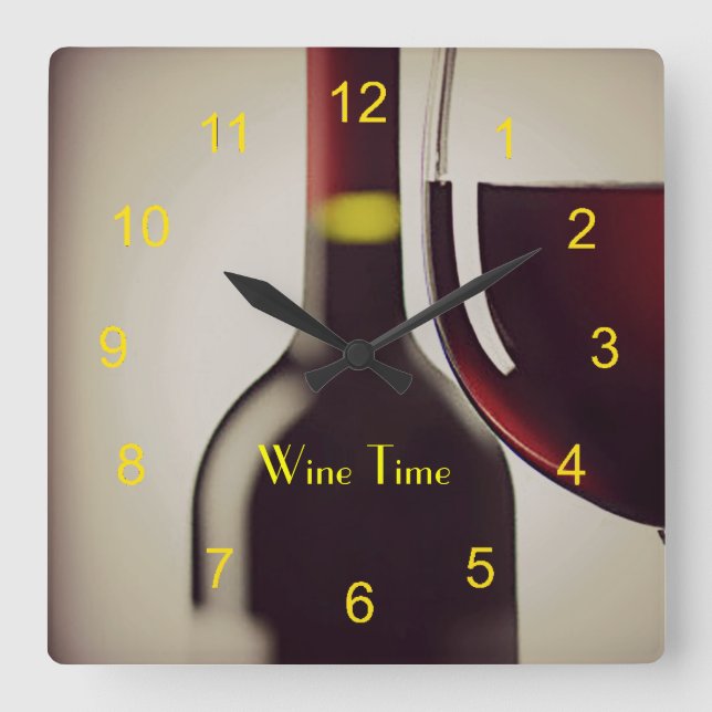 Botella de vino y reloj de pared de diseño de vidr (Anverso)