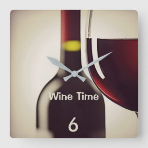 Botella de vino y reloj de pared de diseño de vidr