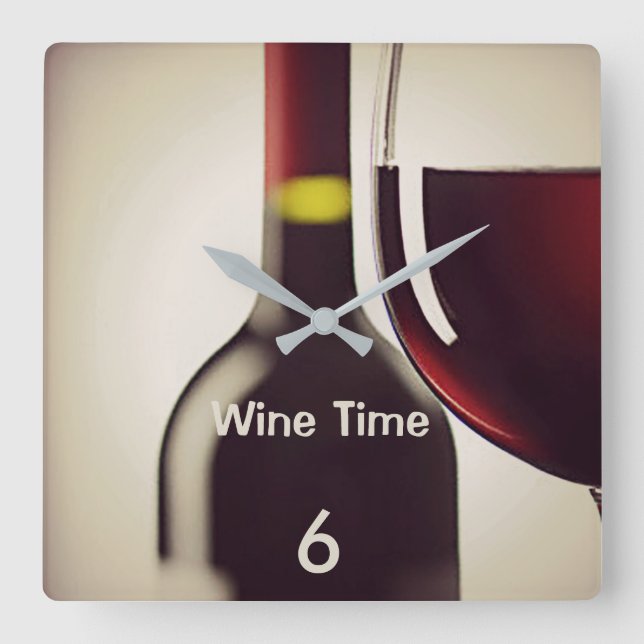 Botella de vino y reloj de pared de diseño de vidr (Anverso)