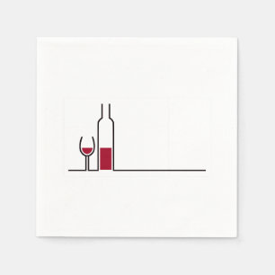 Botella de vino y servilleta de vidrio