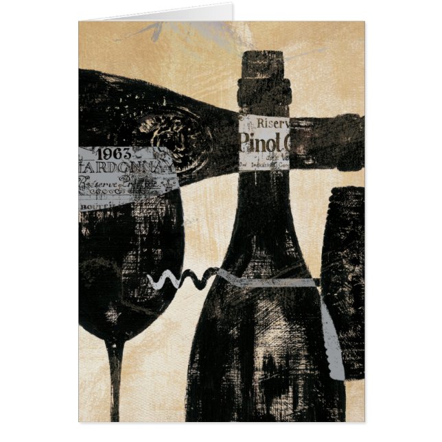 Botella de vino y vidrio (Frente)