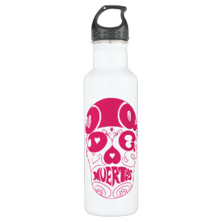 Botella del cráneo de Dia De Los Muertos Pink