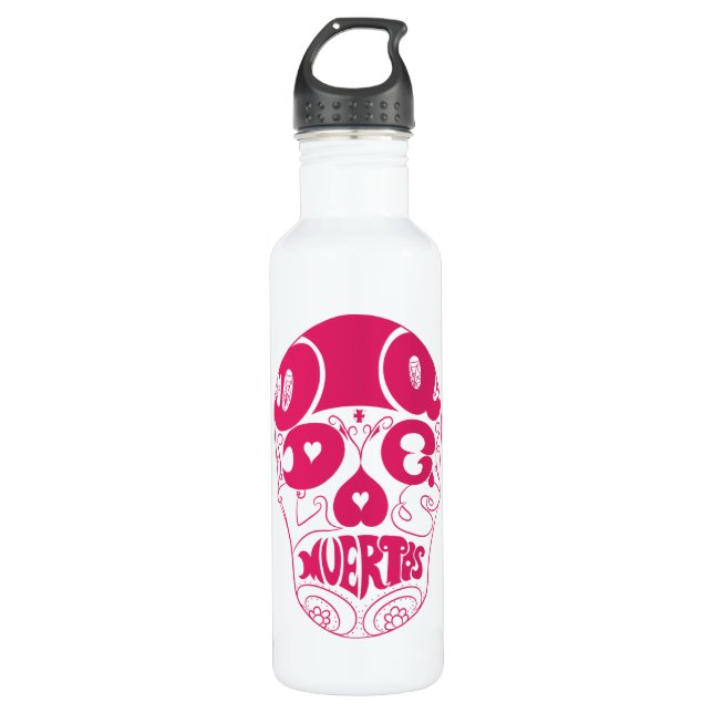 Botella del cráneo de Dia De Los Muertos Pink (Anverso)