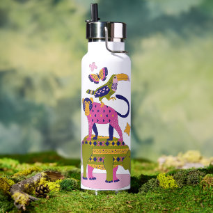 Botella personal de agua verde rosa amarillo