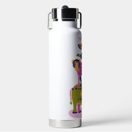 Botella personal de agua verde rosa amarillo