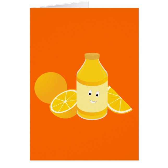 Botella sonriente de zumo de naranja con los (Frente)