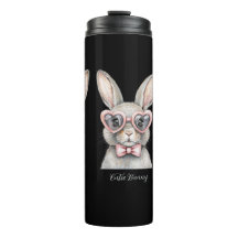 Botella térmica de conejo Kawaii dulce frasco aisl