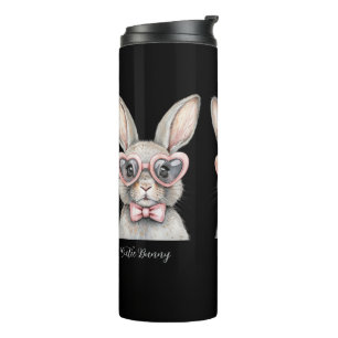 Botella térmica de conejo Kawaii dulce frasco aisl